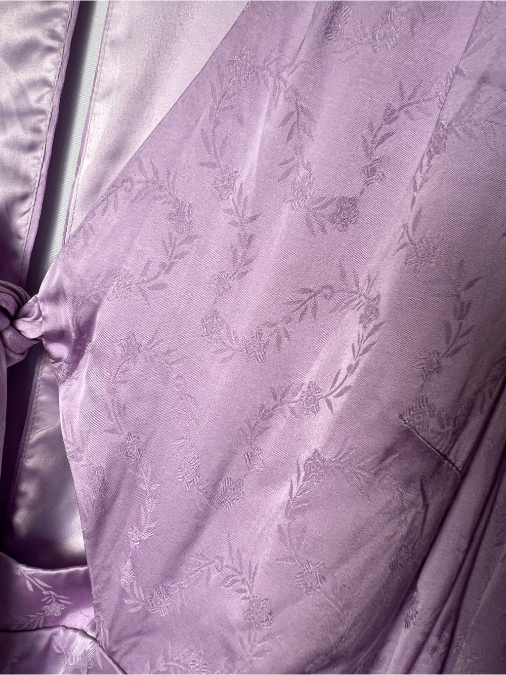 Lovers + Friends Elaine Satin Mini Dress Lilac Purple Floral Tie Front Lined XS - Picture 5 of 12